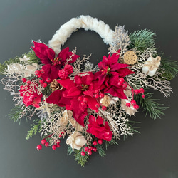 Poinsettia Xmas wreath IV 3枚目の画像