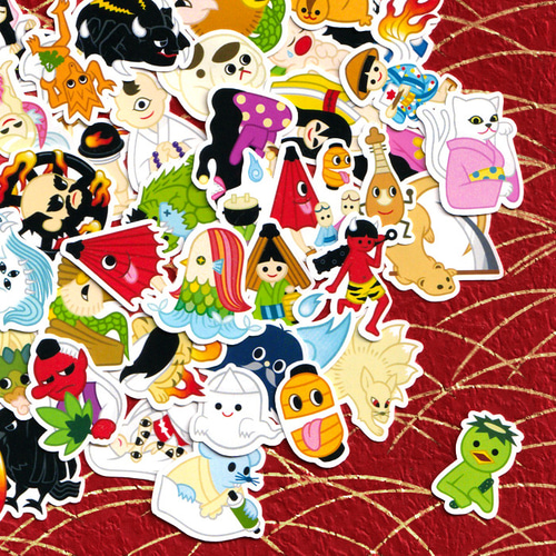 カワウソ・八岐大蛇・龍追加】妖怪シール 76枚セット シール