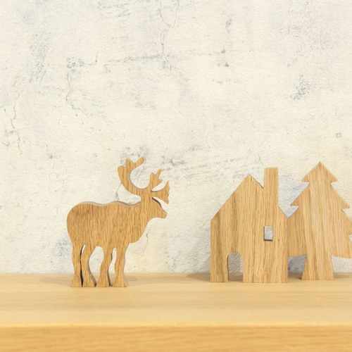 ★おしゃれ★トナカイ置物置き物オブジェクリスマス★シャビー木製雑貨大人石膏 youmotto_obj-reindeer
