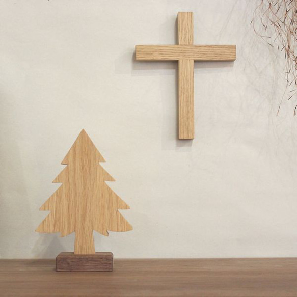 [免運費] 樅樹 S 號木製物品聖誕樹裝飾木製手工斯堪的納維亞雜貨 第11張的照片