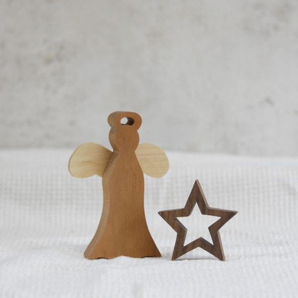 [免運費] Angel x Star 套裝聖誕星木製物品婚禮展示雕像室內配件 第5張的照片