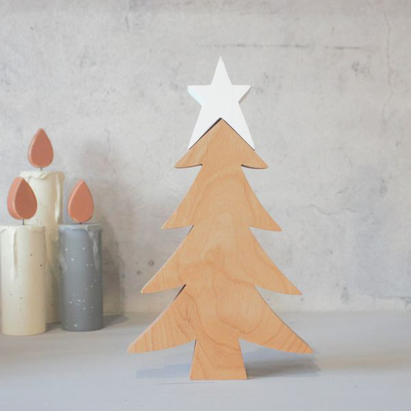 【送料無料】ツリー×ちいさな星 クリスマス 北欧 オブジェ 飾り 置物 インテリア スター もみの木 雑貨 4枚目の画像