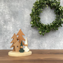 クリスマス オブジェ セット Ａ｜置物 ツリー トムテ 妖精 木製 ハウス 小屋 雑貨 ナチュラル 冬 無垢 10枚目の画像