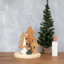 クリスマス オブジェ セット Ａ｜置物 ツリー トムテ 妖精 木製 ハウス 小屋 雑貨 ナチュラル 冬 無垢 11枚目の画像