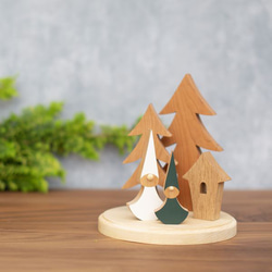 クリスマス オブジェ セット Ａ｜置物 ツリー トムテ 妖精 木製 ハウス 小屋 雑貨 ナチュラル 冬 無垢 8枚目の画像