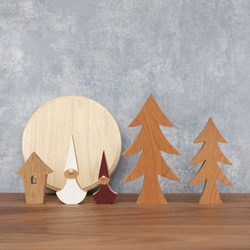 クリスマス オブジェ セット Ａ｜置物 ツリー トムテ 妖精 木製 ハウス 小屋 雑貨 ナチュラル 冬 無垢 13枚目の画像