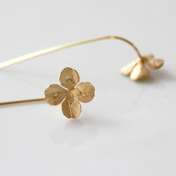 純銀925製酢醬草造型銀飾耳針耳環 第6張的照片