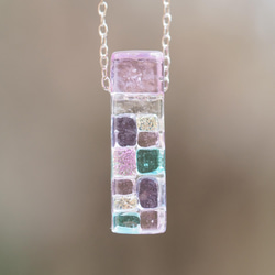 オーロラガラス『おーろら【ミニ】【桜ピンク】』チェーンネックレス【アロマペンダントに変更可≪送料無料≫ 6枚目の画像