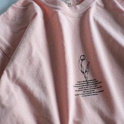 復古輪廓短袖T卹/TULIP/煙粉色 第5張的照片