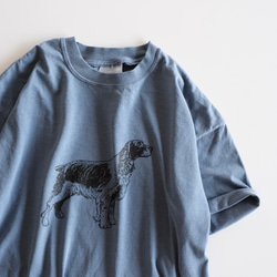 ヴィンテージライク オーバーシルエット半袖Tシャツ / DOG / スモークブルー 3枚目の画像