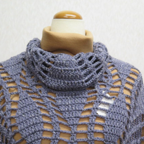 ☆クンスト編みのロングベスト一点もの・手編み！ハンドメイド 