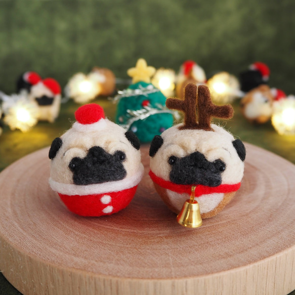【受注製作】クリスマスシリーズ単品(ツリー、サンタ、トナカイ)　羊毛フェルト 10枚目の画像