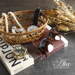 非常適合把阿塔製成橘子的籃子冬季阿拉木圖製作醒目的A10（手工編織籃，Mikankago，球童，水果籃） 第4張的照片