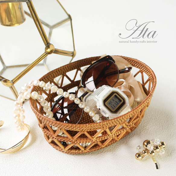 非常適合把阿塔製成橘子的籃子冬季阿拉木圖製作醒目的A10（手工編織籃，Mikankago，球童，水果籃） 第2張的照片