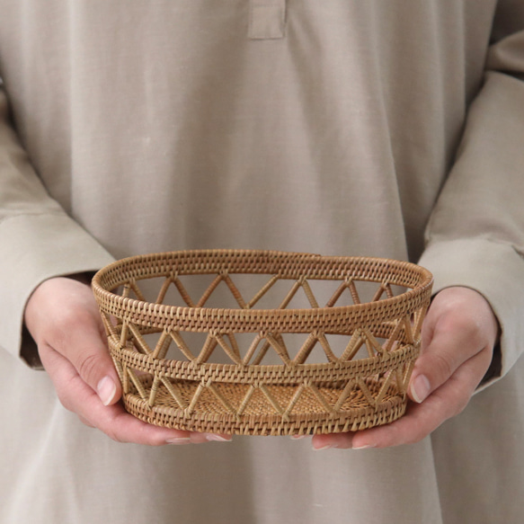 非常適合把阿塔製成橘子的籃子冬季阿拉木圖製作醒目的A10（手工編織籃，Mikankago，球童，水果籃） 第7張的照片