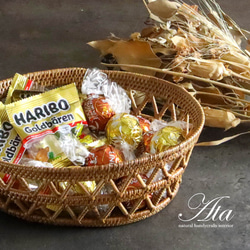 非常適合把阿塔製成橘子的籃子冬季阿拉木圖製作醒目的A10（手工編織籃，Mikankago，球童，水果籃） 第3張的照片