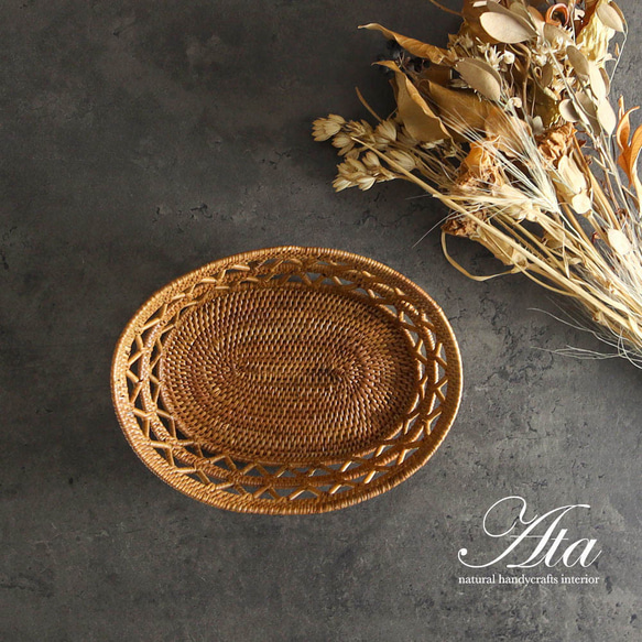 非常適合把阿塔製成橘子的籃子冬季阿拉木圖製作醒目的A10（手工編織籃，Mikankago，球童，水果籃） 第9張的照片