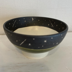 受注生産』星空のご飯茶碗(M) オリーブ釉 shin.potterystudio 茶碗