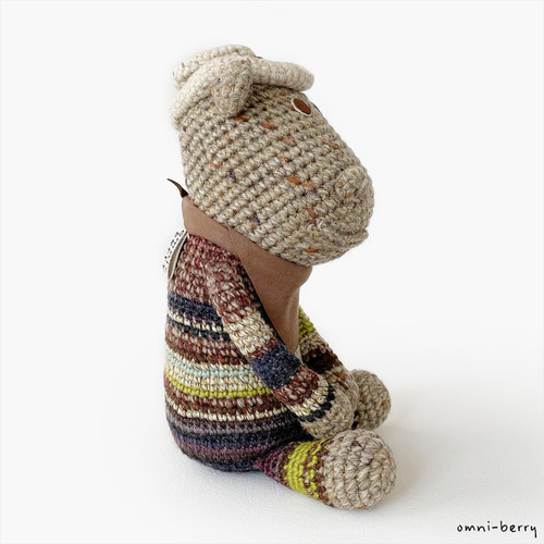 カバのあみぐるみ ◎ カバサンドロ L (zoonica) あみぐるみ オムニ