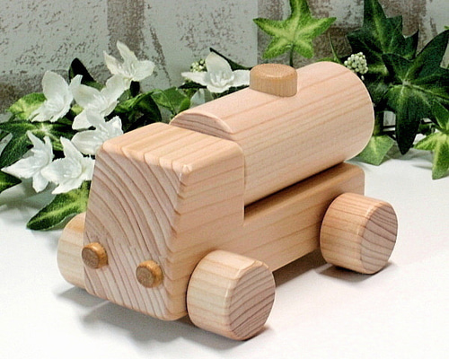 237新品・未使用　木のおもちゃ　手作り木製自動車 トラック　木製玩具　乗用玩具 コロコロくるま（トラック） 木製ミニカー｜木のおもちゃ ポプリの森