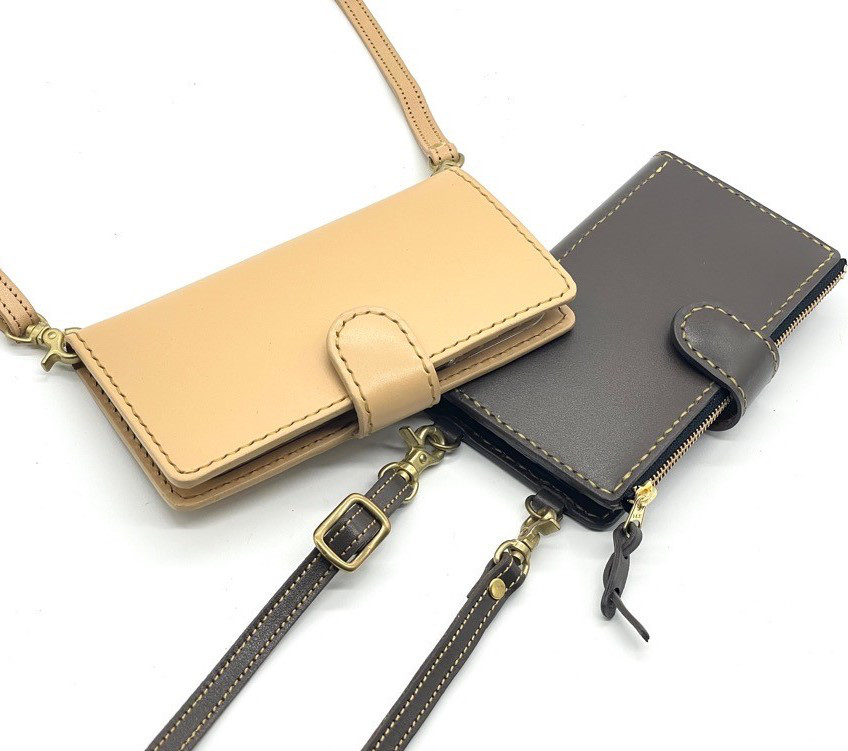 【22色から選べる・全機種対応・名入れ対応】ドット柄 水玉 革製手帳型スマホケース 栃木レザー iPhone galax