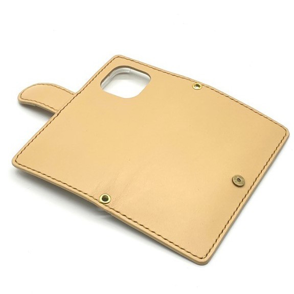 【22色から選べる・全機種対応・名入れ対応】ドット柄 水玉 革製手帳型スマホケース 栃木レザー iPhone galax