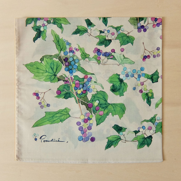 野葡萄。棉質手帕 大尺寸 第2張的照片