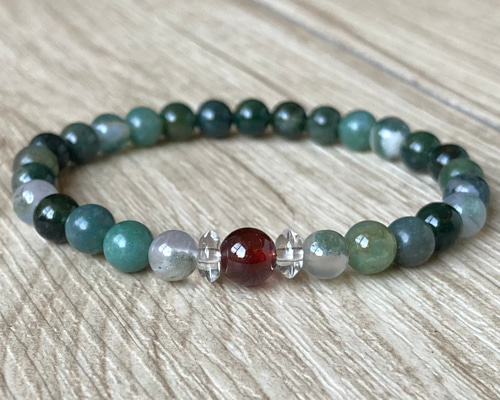 ストレスを緩和し努力を実らせる/オレンジガーネット・モスアゲート