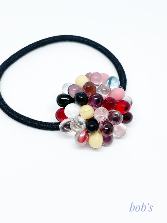 【popular】glass beads hair gom*multicolored 2枚目の画像