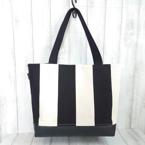 特売 大人可愛い ♡ モノトーンストライプ ♡ BIGトートバッグ トート その他