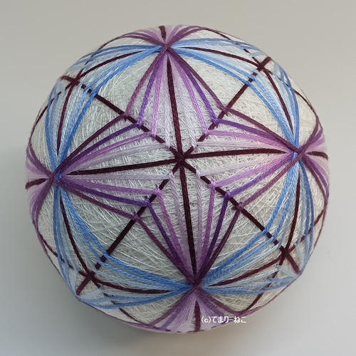 手毬猫の店 「紫陽花」 白地紫青8㎝ 手まり 手毬 手鞠 四季の飾り物