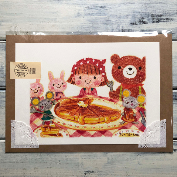 森のみんなでホットケーキ ポスターno.022 イラスト TONTENKAN