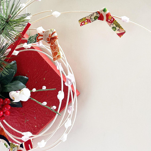 お正月飾りもち花リース NYB-05 しめ縄・しめ飾り リースの森工房 通販