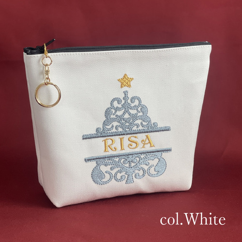 クリスマス】【名入れ】ポーチ 名前 オーダー 刺繍 化粧ポーチ