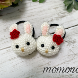 うさぎのヘアゴム（リボン_黄緑） ヘアゴム momonoki 通販 2255703