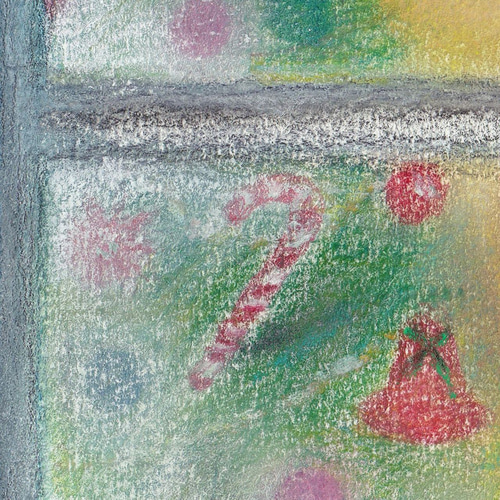 クリスマス 窓のネコ（パステル画 原画） 絵画 にゃんずら 通販