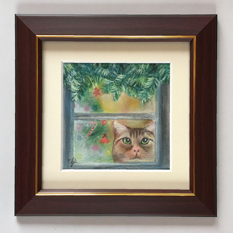 原画#3432 窓　黒猫　雨　フランス　水彩画　ドローイング　インテリア　アート Amazon.co.jp: 水彩画 猫の絵 海の絵 風景画 アート 原画