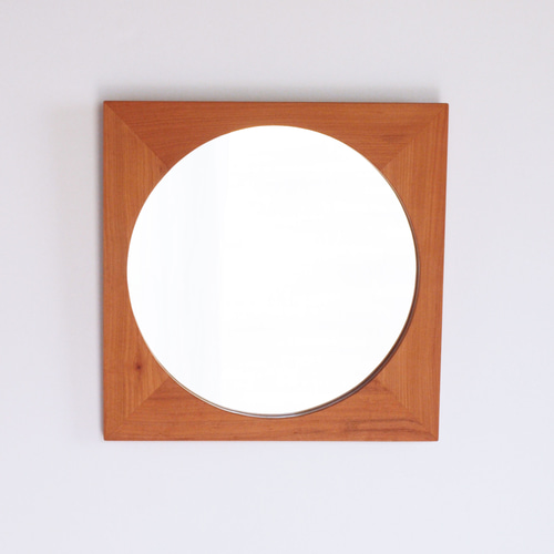 木製 鏡「四角に丸」桜材20 ミラー ドレッサー・ミラー・鏡台 木工 木