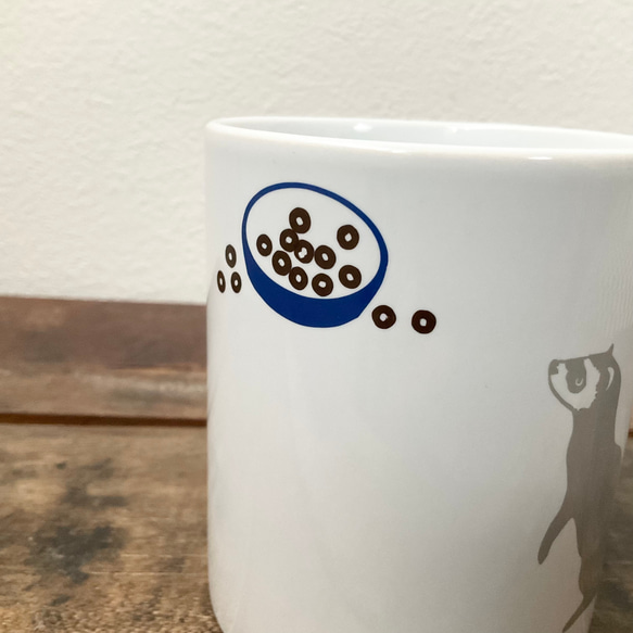 【新作】フェレット マグ セーブル4柄 ★ コーヒー 紅茶 ココア 白磁 310cc 7枚目の画像