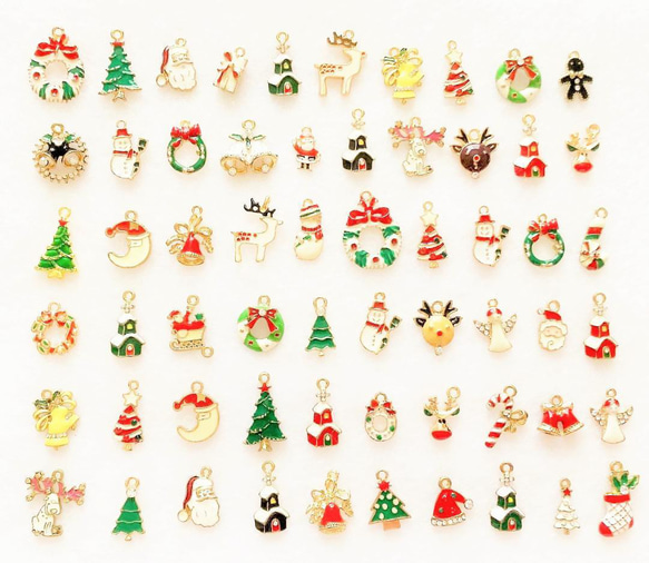 現品限り【Ｋ】６０個　クリスマスチャーム　セット　 1枚目の画像