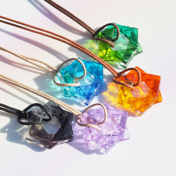 金平糖ガラス『こんぺいとう【モノクロ】』ネックレス【紐の色、長さ選べます】【受注制作】≪送料無料≫ 12枚目の画像