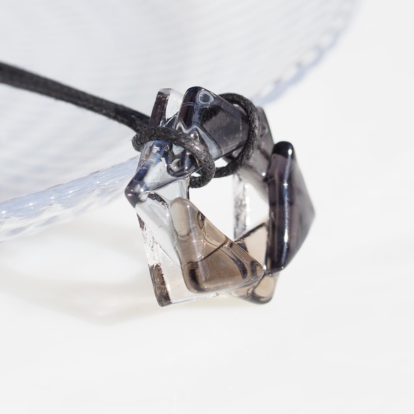 金平糖ガラス『こんぺいとう【モノクロ】』ネックレス【紐の色、長さ選べます】【受注制作】≪送料無料≫ 6枚目の画像