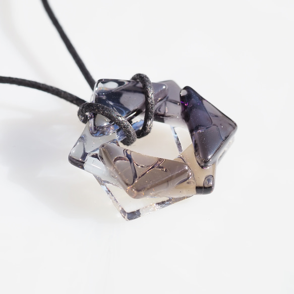 金平糖ガラス『こんぺいとう【モノクロ】』ネックレス【紐の色、長さ選べます】【受注制作】≪送料無料≫ 5枚目の画像