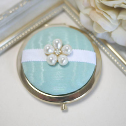 豐滿可愛珍珠花緊緻鏡（薄荷綠） 第2張的照片
