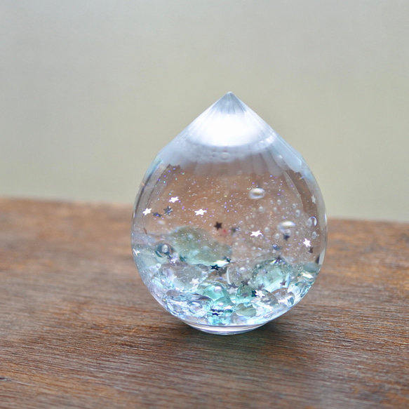 [再販・受注制作]スノードーム Starry sky 緑 2枚目の画像