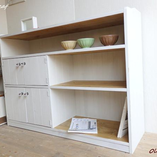 サイズ、デザインオーダー可！超ワイド6扉キャビネット○シャビー