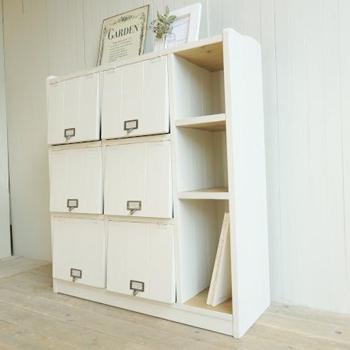 サイズ、デザインオーダー可！6パタパタ扉キャビネットシャビー