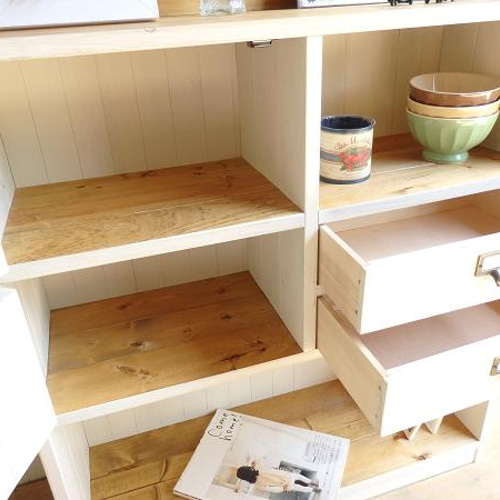 サイズ、デザインオーダー可！○2扉4引出キャビネット○シャビー