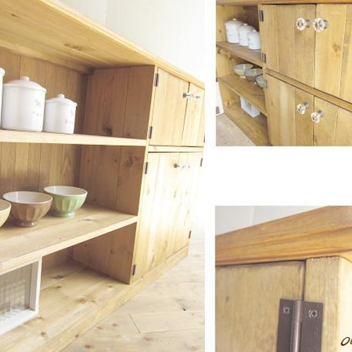 サイズ、デザインオーダー可○超ワイドキャビネット○ナチュラル