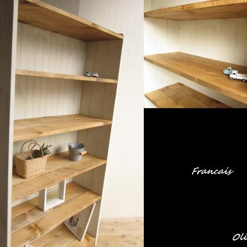 サイズ、デザインオーダー可！幅広6段カップボードW82○シャビー